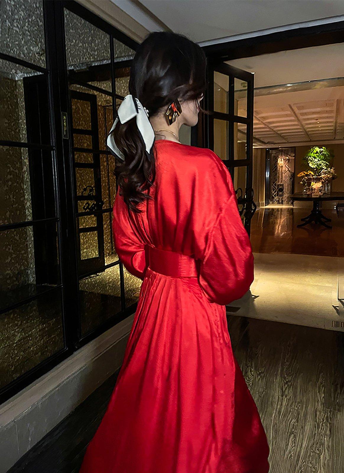 Women Red Satin Long Midi Dress,Semi Formal Dress,Maxi Dress,Wedding Dress,Cocktail Party Dress,Evening Dress,Red Long Pleats Dress,Red Gown L Women Red Satin Long Midi Dress,Semi Formal Dress,Maxi Dress,Wedding Dress,Cocktail Party Dress,Evening Dress,Red Long Pleats Dress,Red Gown L