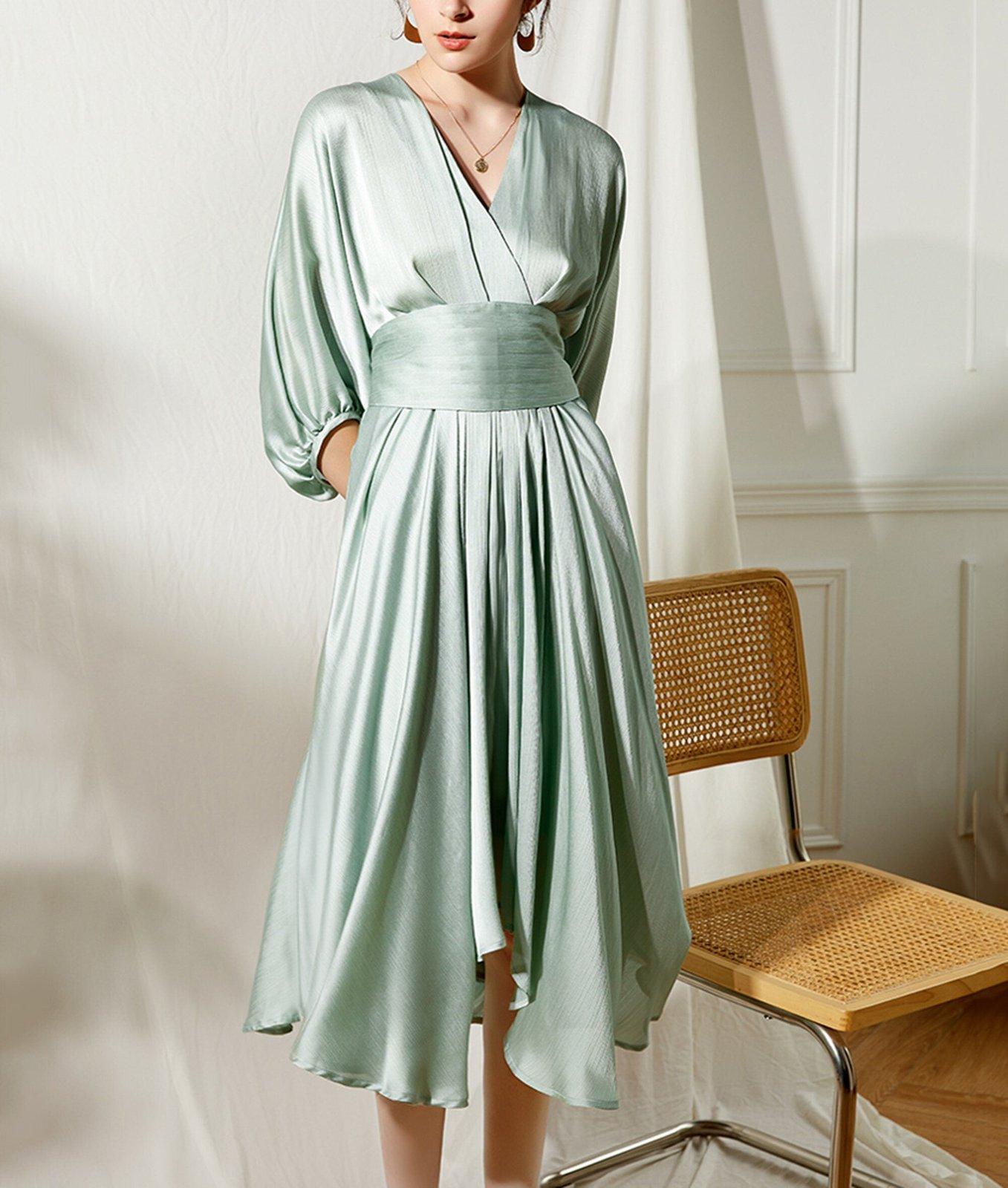 Puff Sleeve Waist Sash Cocktail Dress – Vivian Seven