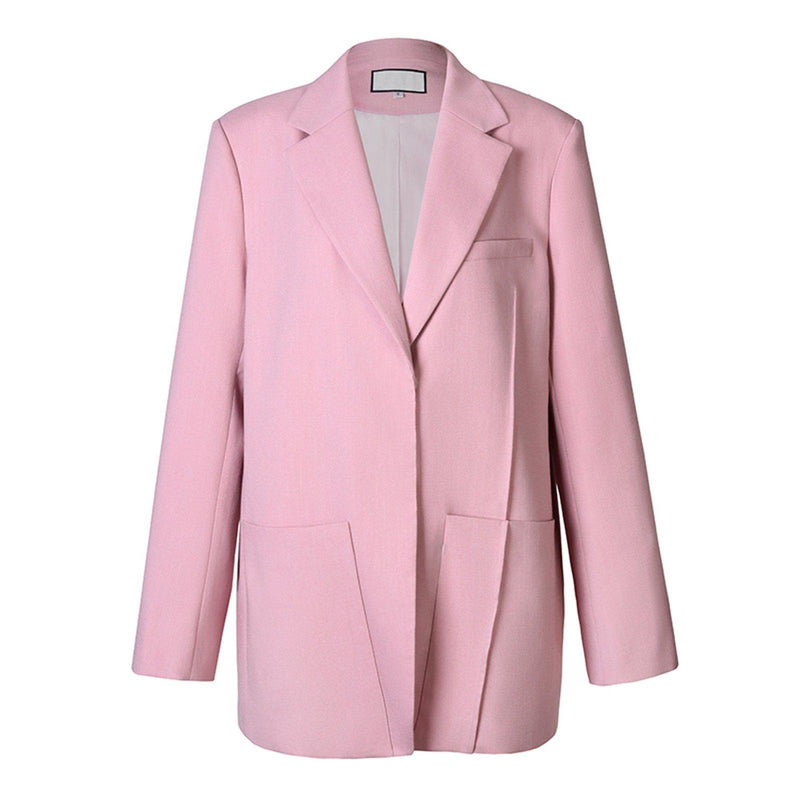 Women Suit,Pink Blazer,Women Windbreaker,loose suit,Cotton Blend Blazer Jacket,Office Lady Coat,Oversize Blazer coat,Spring Autumn outfits Vivian Seven