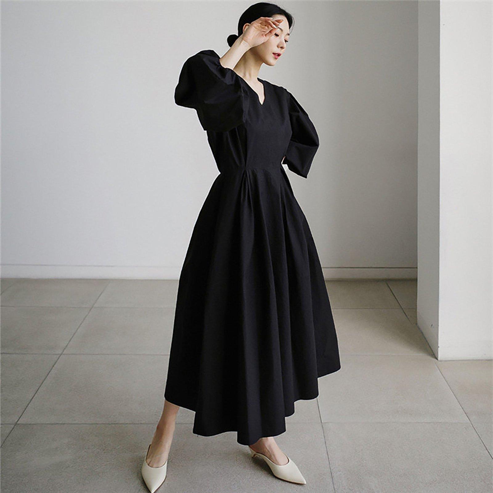 big sleeve maxi dress Dark Navy Floral Plus Size Long Sleeve Maxi Dress Dark Navy / 1XL