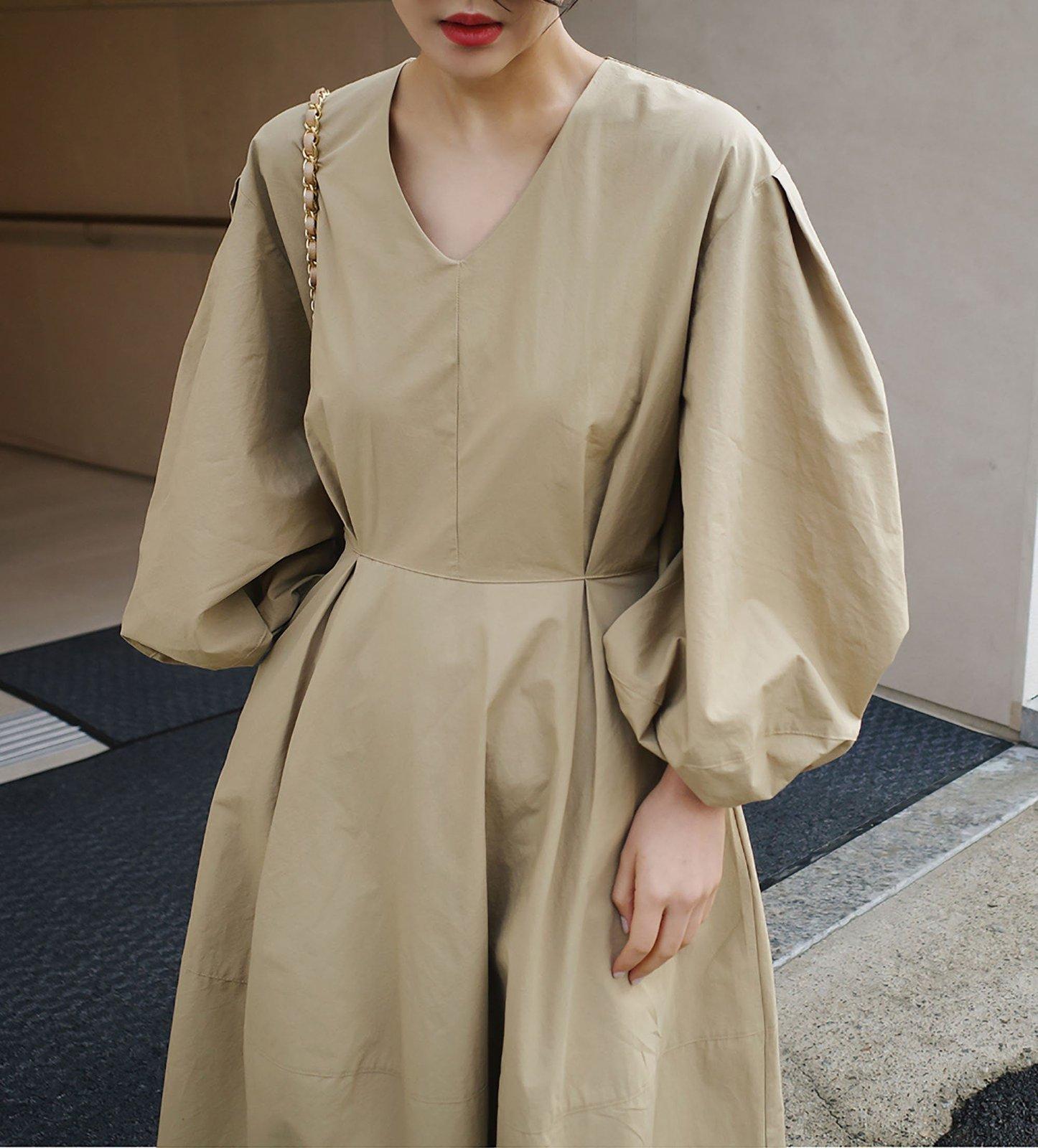Relaxed Puff Sleeve High Waist Maxi Dress | Vivian Seven