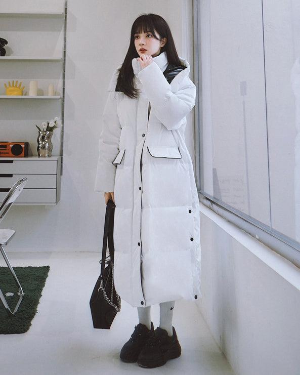 Hooded Long Qulited Down Puffer Coat – Vivian Seven