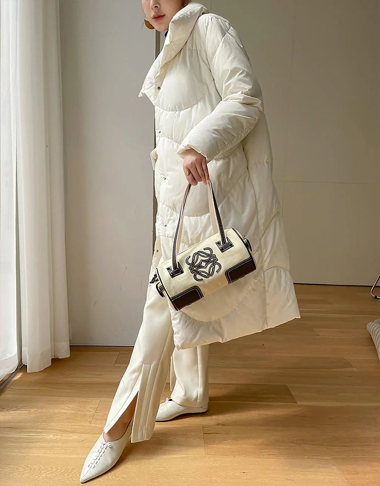 Womens Coats Long White Padded Coat Womens Ladies Long Quilted