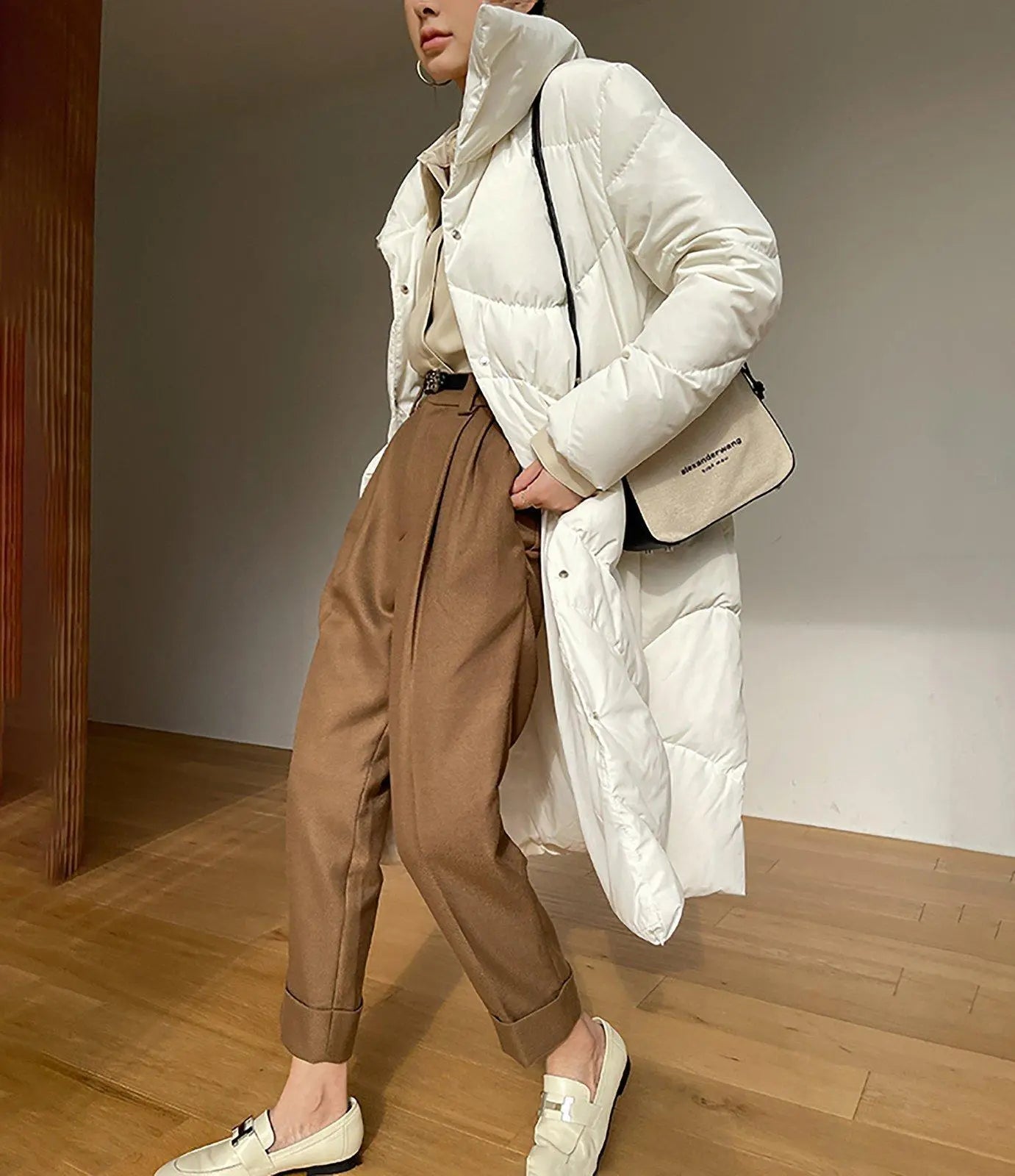 Women White Long Down Coat,White long Down Jacket,Warm Puffy Coat,Quilted Down Puffer Coat,Warm Winter Coat,Down Coat Women,Long Down Puffer Vivian Seven