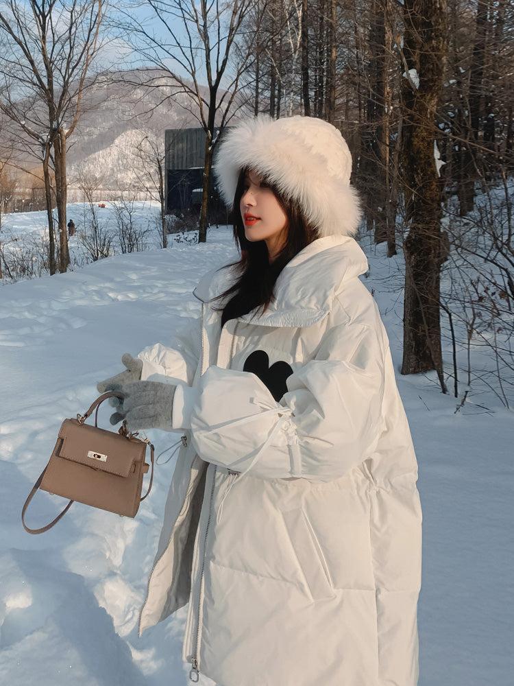 Women White Oversize Short Quilted Puffer Parka Coat Green Winter Warm Jacket Vivian Seven