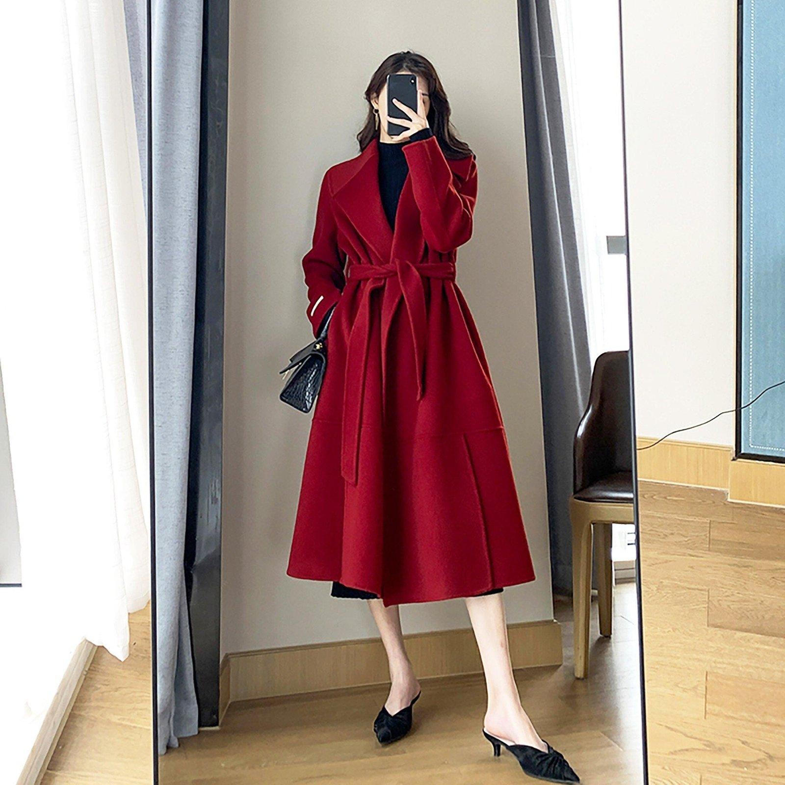 Wool Blend Wrap Long Coat Vivian Seven Wool Blend Wrap Long Coat Vivian Seven