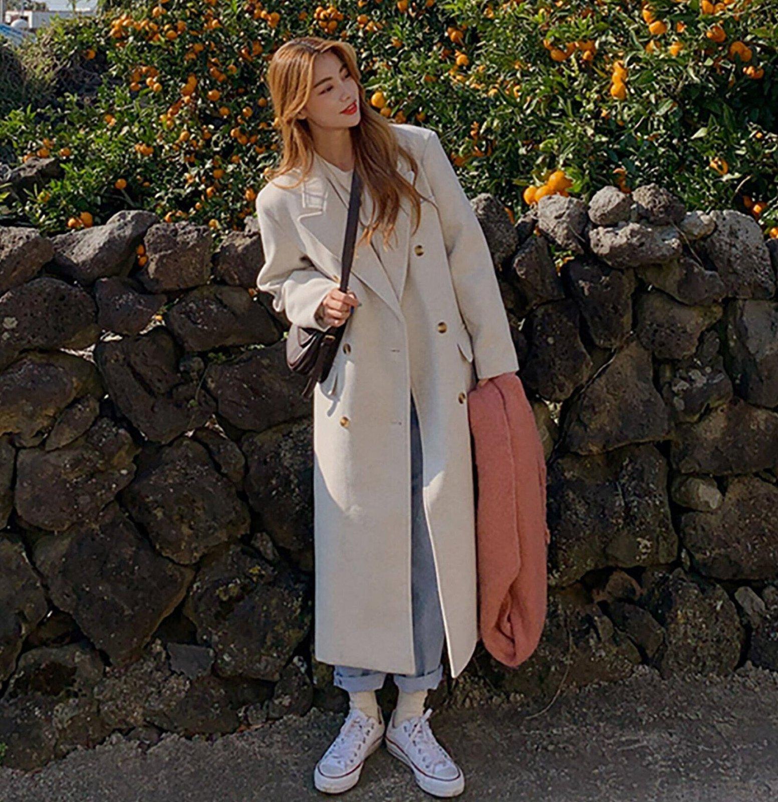 womens long wool dress coat Double Breasted Blend XS / Beige making it both fashionable Size:Up to Size 10 30AugEOS26 Annual Homecoming Spirit Week!
