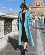 Women Wool Long Coat,Oversize Woolen Coat,Blue Long Wool Coat,Loose Long Coat,Double breasted coat,Reefer Coat,Wool Blend Coat,Black Coat Vivian Seven