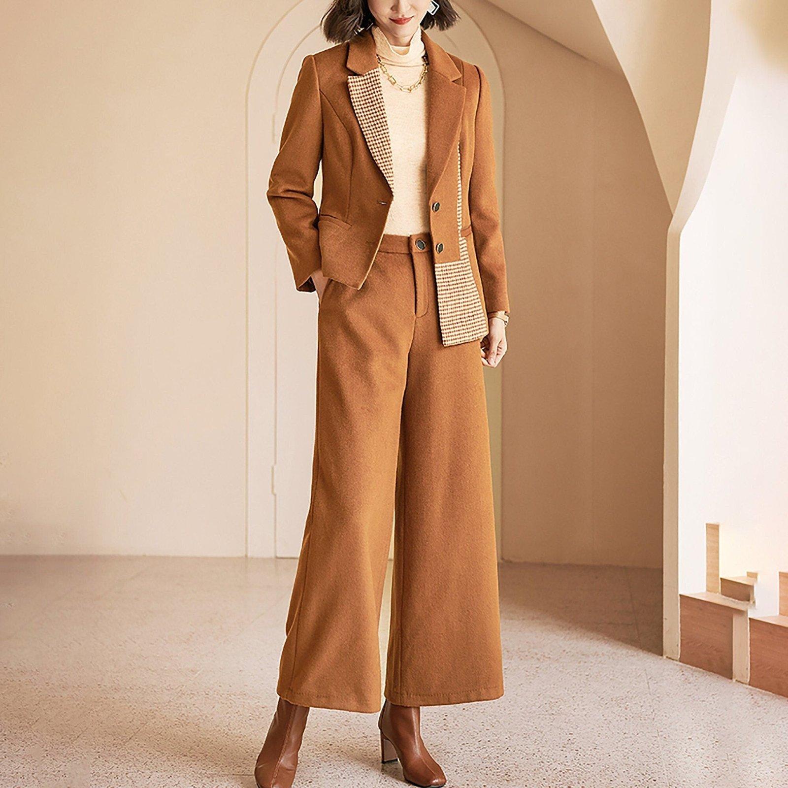 Women's Long Coat Trousers Sweater, Three-piece Trouser Suit Women's Blazer  Sweater, Jacket, Trousers and Sweater Suit for Parties, - Etsy Israel