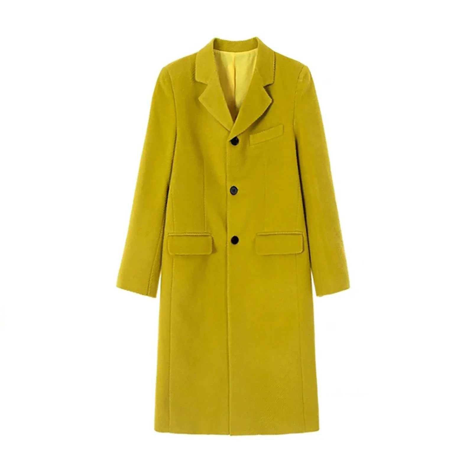 Women Yellow Long Wool Coat,Single breasted Wool Long Coat,Wool Overcoat,Oversize Wool Coat,Warm Winter Coat,Loose Wool Coat,Yellow Coat Vivian Seven