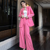 Pink One Button Blazer & Flare Leg Pantsuit Vivian Seven