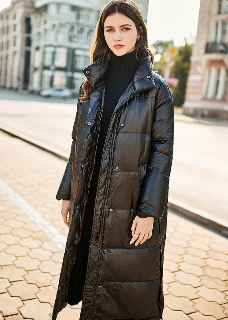 Womens long feather sales down coats