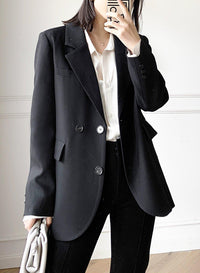 Women's Back Slit Blazer,Gray Blazer Coat,Oversize Blazer Suit,Black Blazer Suit women,Spring Autumn Blazer Coat,Loose Casual Suit,Slit Suit Vivian Seven