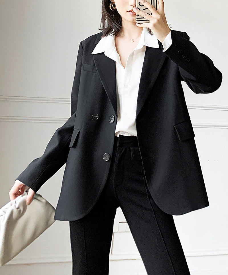 Women's Back Slit Blazer,Gray Blazer Coat,Oversize Blazer Suit,Black Blazer Suit women,Spring Autumn Blazer Coat,Loose Casual Suit,Slit Suit Vivian Seven