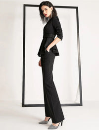 Natasha Black Long Sleeve Blazer & Flare Pants Vivian Seven