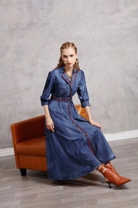 fit and flare denim dress