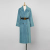 Women's Blue Faux Fur coat,Long Faux Fur Coat for Women,Double Breasted Overcoat,Collared Coat,Oversize Wool Coat,Warm Winter Coat,Long Coat Vivian Seven