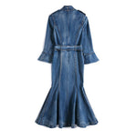 blue corset denim dress