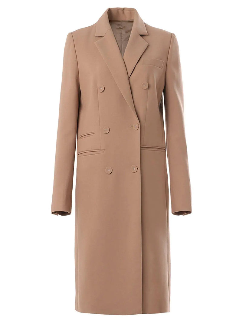 Women's Camel Classic Trench Coat,Long Blazer Overcoat,Women Double-Breasted Blazer Suit Coat Fall Overcoat,Fall Trench Coat Outerwear Vivian Seven