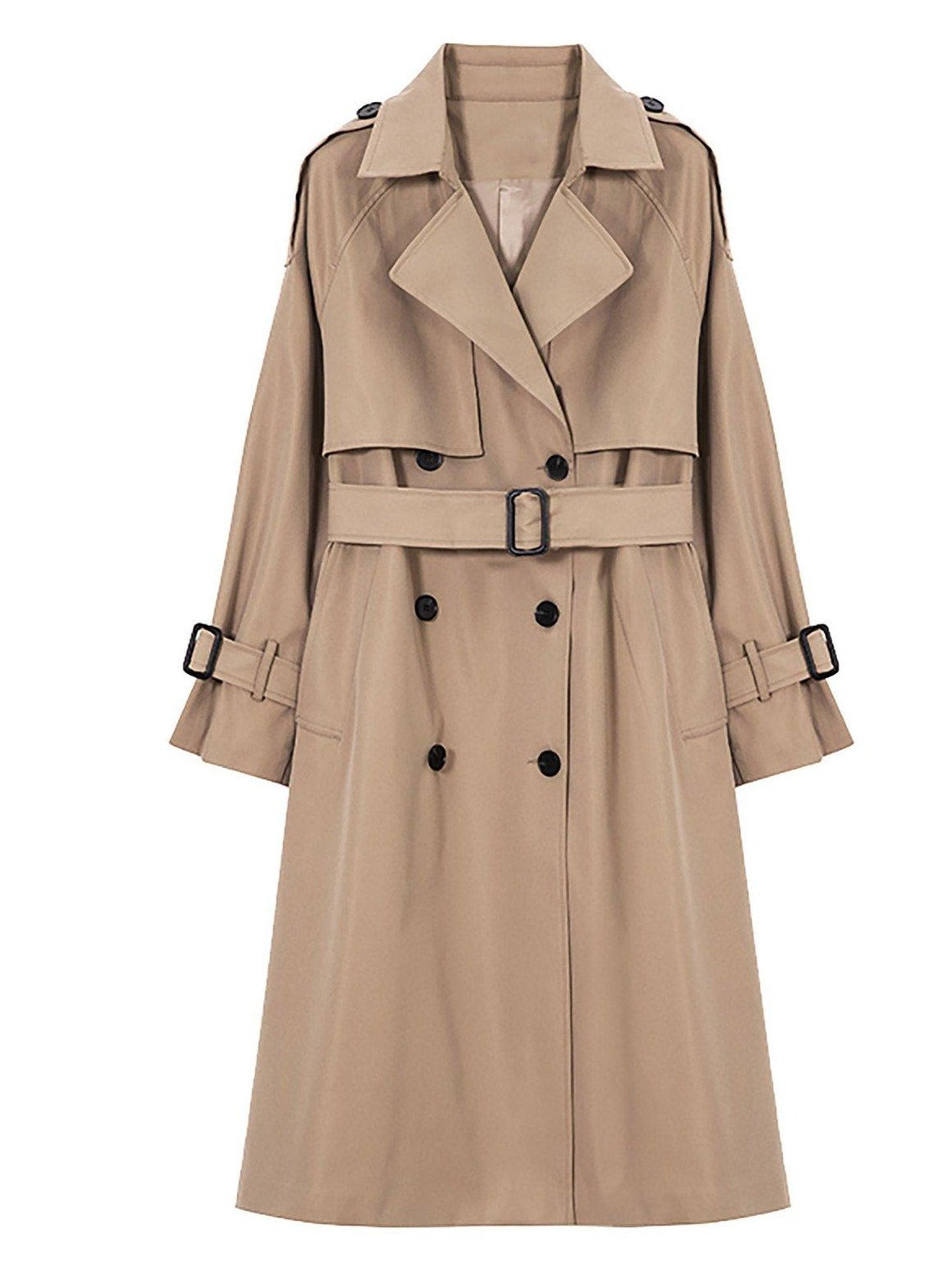 Double Breasted Long Trench Coat Women Khaki Slim Belt Cloak Mujer Windbreaker Female Plus Size main image 1