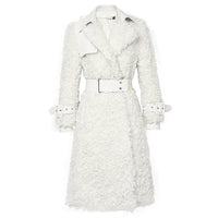 Women's Faux Fur Coat,White Faux Lambswool Coat,Warm Winter coat,Faux Leather Fur Coat,Winter Long Coat,White Overcoat,White Long Teddy Coat Vivian Seven