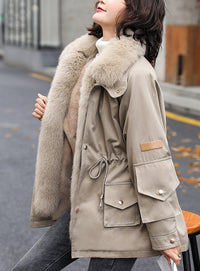 Women's Fox Fur Collar Parkas Coat,Warm Winter Coat,Parka with Fox Fur Trim,Parka with fur,Fur Coat Parka,Coat with fox Fur Collar,Vivian7 Vivian Seven