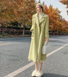 Women's Green Double-Sided wool cashmere coat Loose Oversize Woolen Overcoat Fall Winter Wool Blend Coat Double Breasted Coat Outerwear Vivian Seven