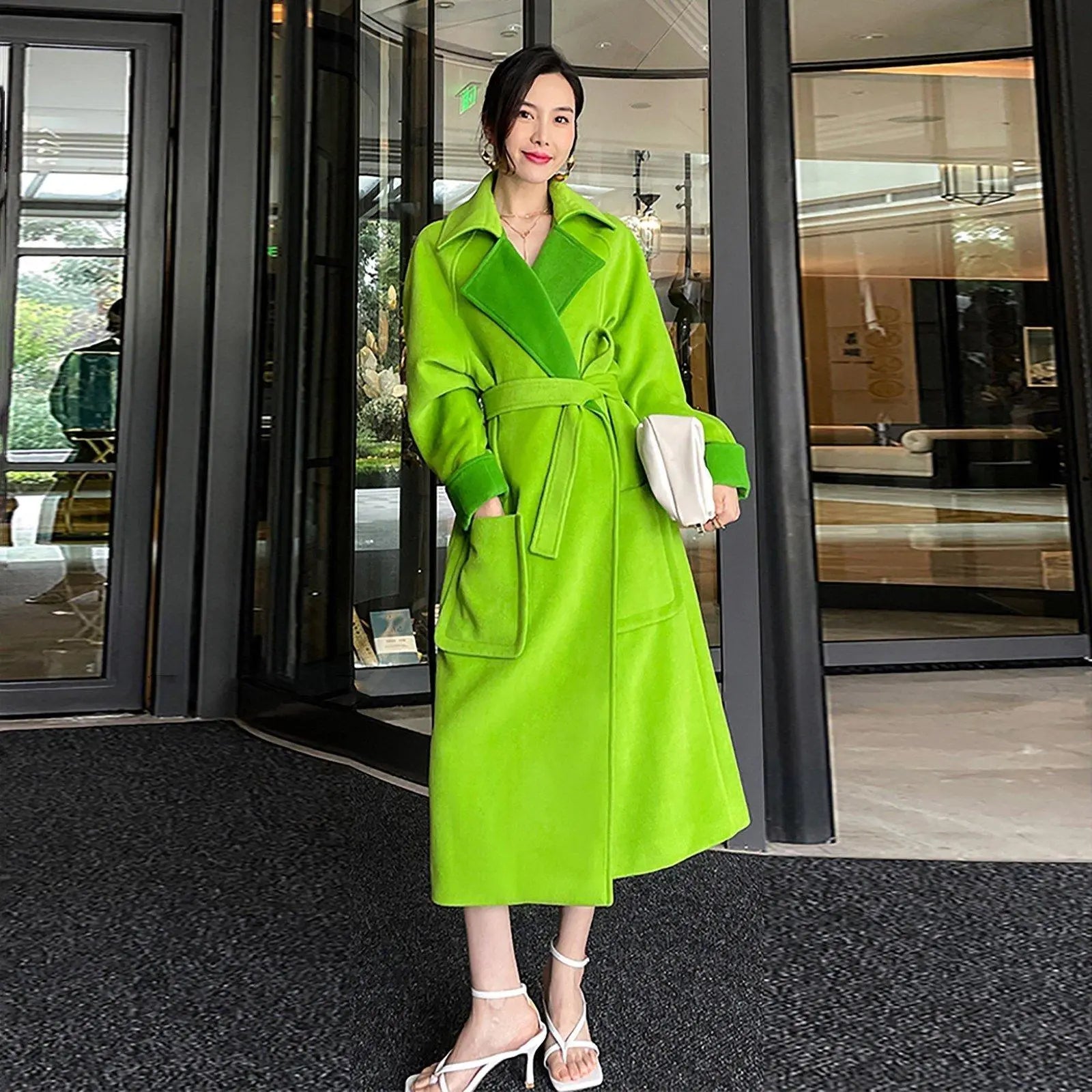 Vivian Seven Women's Light Green Wool Coat