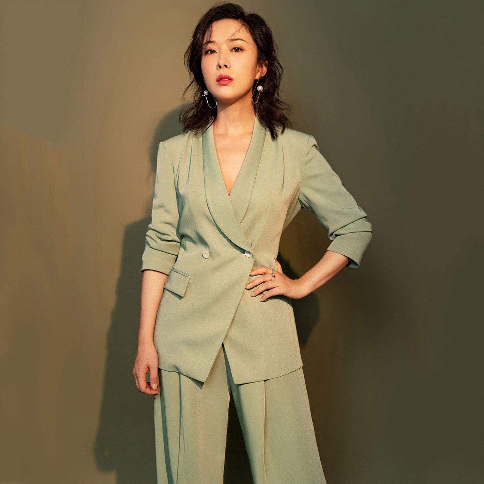 Green Blazer Ladies Women Suit Double Breasted Casual Coat Jacket Pants  Veromia Trouser Suit Formal Wedding Guest Wear From Foreverbridal, $73.72