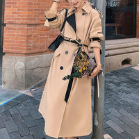 Women's Oversize Long Trench Coat,Belted Double-Breasted Coat for women,Beige Long Trench Coat,Long Rain Coat,Autumn Trench Coat,Spring Coat Vivian Seven