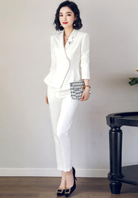 womens white blazer and pants set