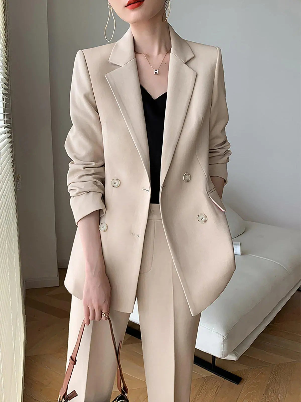 Double Breasted Blazer Pantsuit | Vivian Seven
