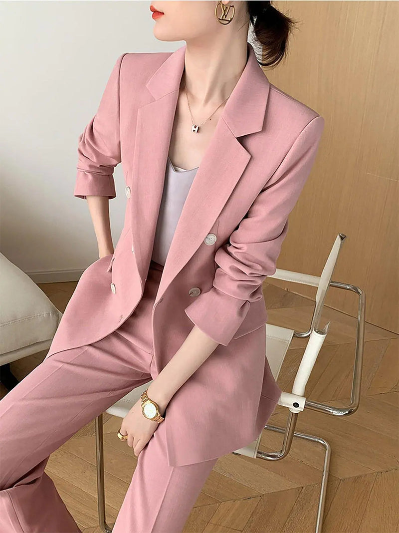 women's pink pantsuit