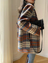 Women's Plaid Wool Blazer,Wool suit,Fall jacket,Oversize Wool coat,Winter wool Suit coat,Wool Trench Coat,checkered blazer coat,Vivian7 B109 Vivian Seven