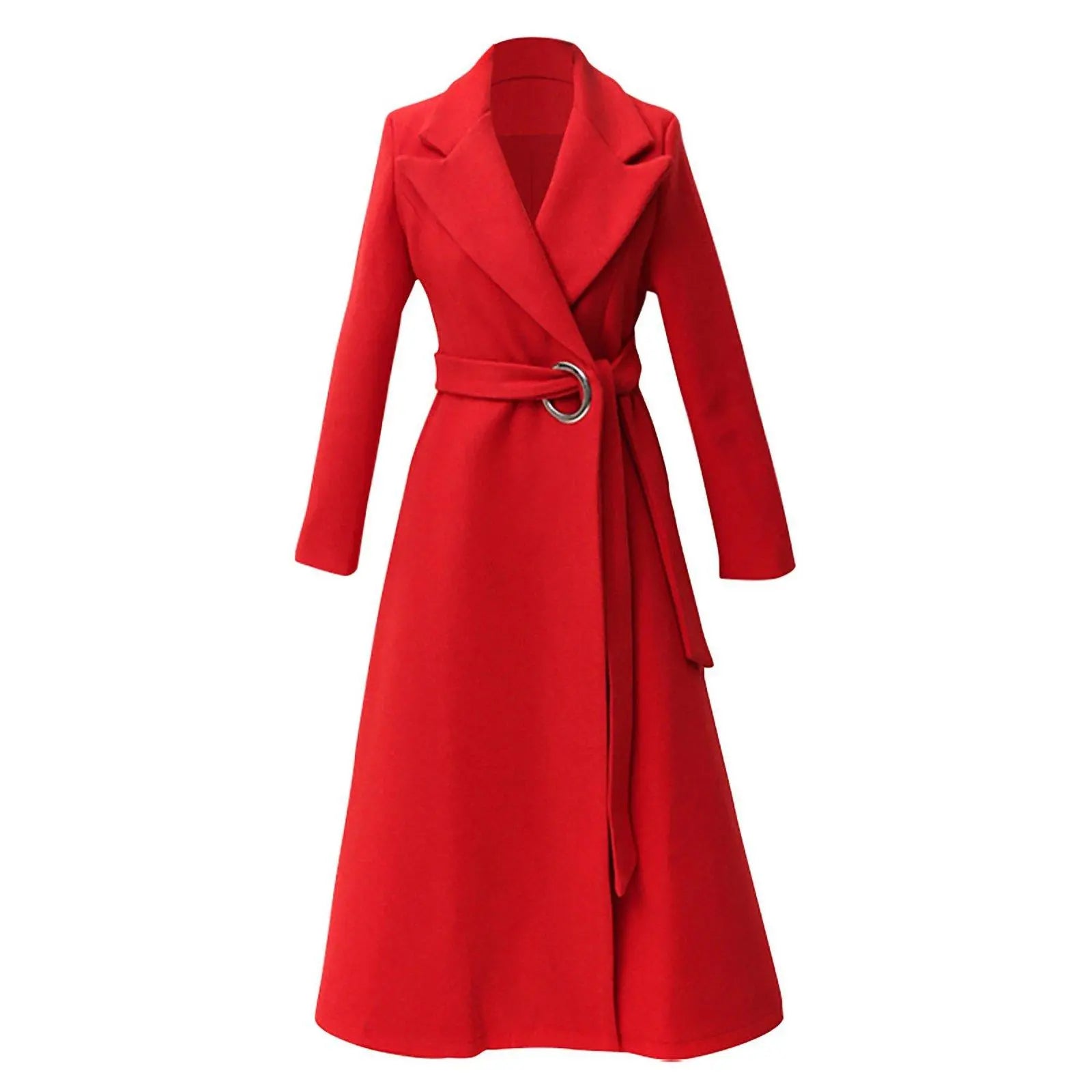 Metal Loop Belt Fit & Flare Wool Blend Coat – Vivian Seven