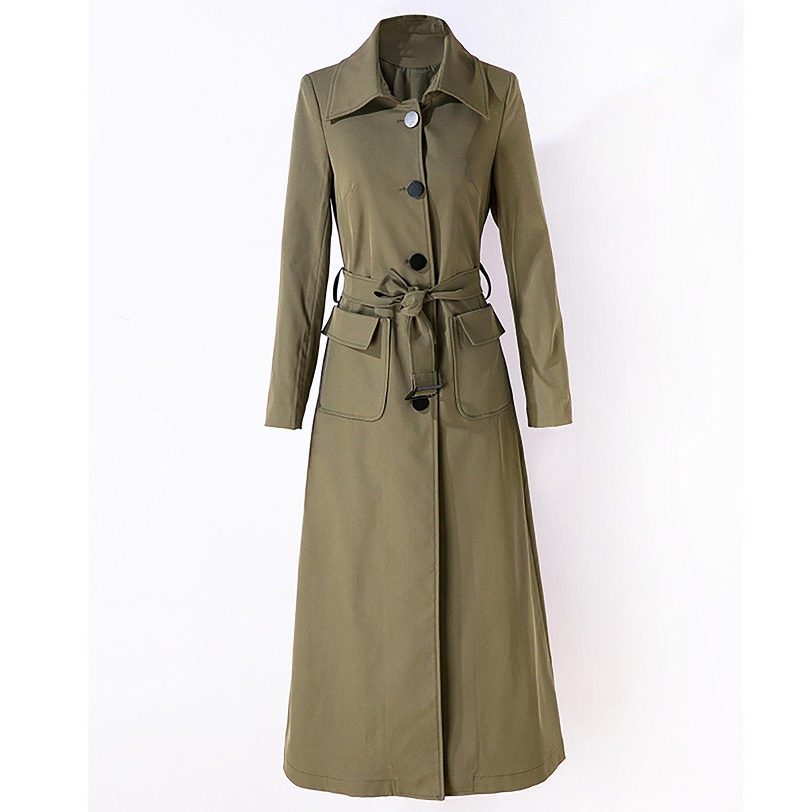Women's Single Breasted Belted Long Trench Coat,Custom Women coat,Lady Long Coat,Fall Coat for women Windbreaker Duster Coat Outerwear Vivian Seven
