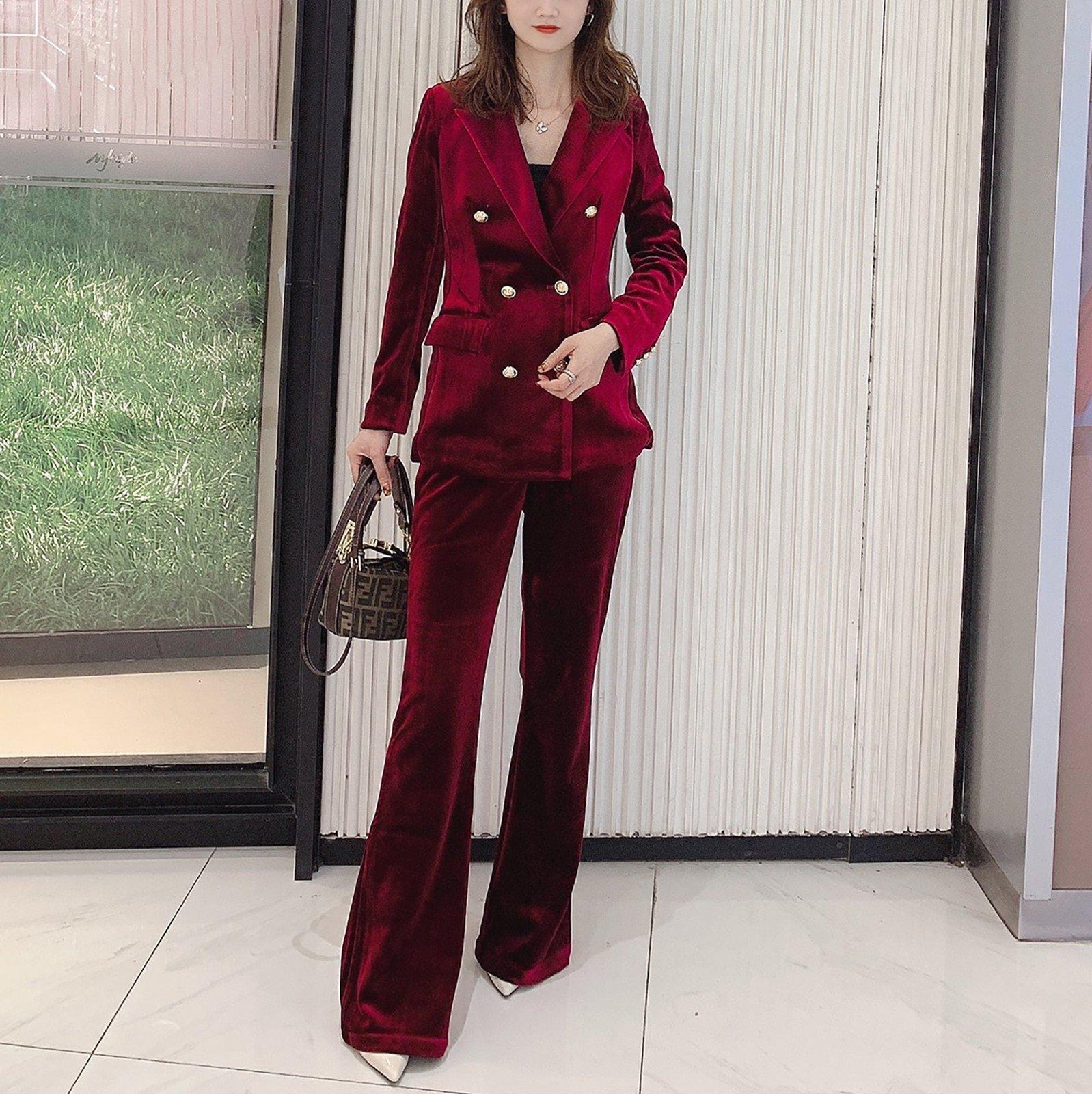 Burgundy Blazer Red Velvet Blazer Women Maroon Velvet Blazer