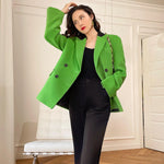 Women's Wool Blazer,Green Wool Coat,Double Breasted Wool Overcoat,Oversize Wool Suit,Thicken Wool Blazer,Winter Wool Coat,Warm Wool Blazer Vivian Seven