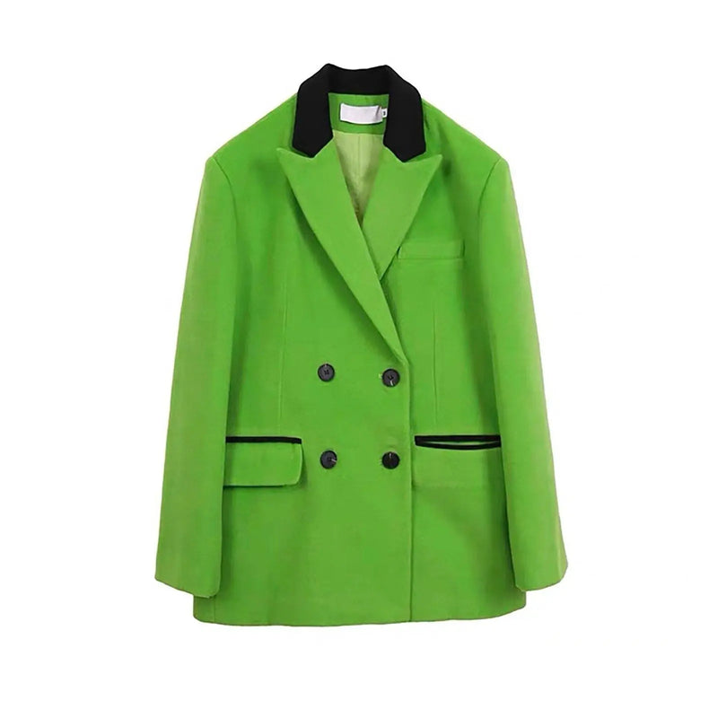 Women's Wool Blazer,Green Wool Coat,Double Breasted Wool Overcoat,Oversize Wool Suit,Thicken Wool Blazer,Winter Wool Coat,Warm Wool Blazer Vivian Seven