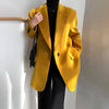 Women's Wool Coat,Yellow Wool Blazer Coat,Oversize Wool Suit Coat,Black Wool Blazer Coat,Loose Suit Women,Autumn Winter Coat,Wool Overcoat Vivian Seven