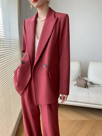 red blazer suit for women
