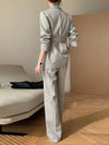 women s grey pantsuit