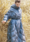 womens hooded maxi down coat