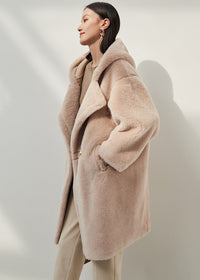 wool fur hooded jacket women
