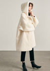 women oversize hooded wool coat