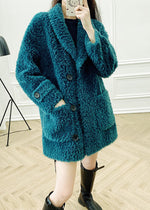 blue wool coat for women