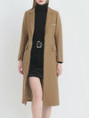 Femmes marron simple boutonnage long trench-coat