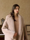 womens oversize wool fur long coat