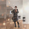 Plaid Oversize Thicken Long Wool Coat 2 colors Black Brown