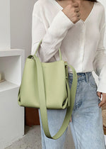 Leather Top Handle Shoulder Bucket Bag Vivian Seven